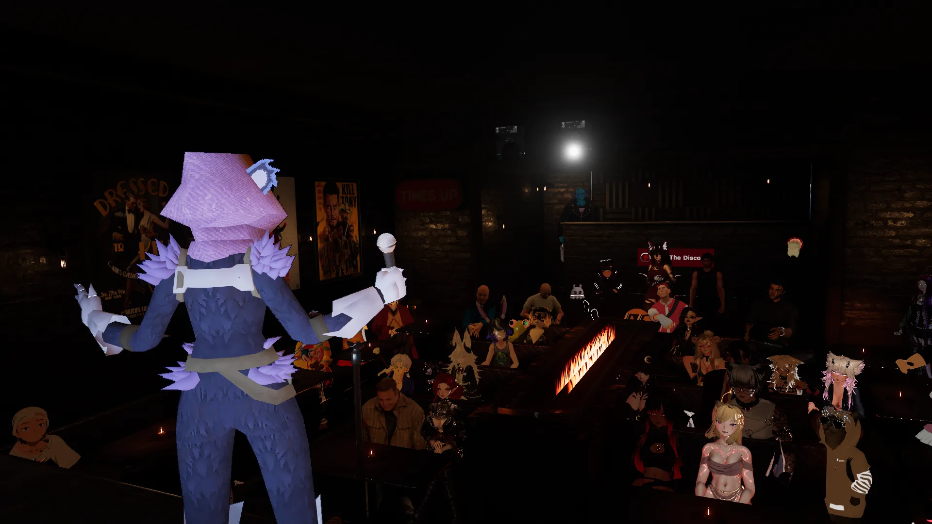 Comedian performing on the Punchline stage
