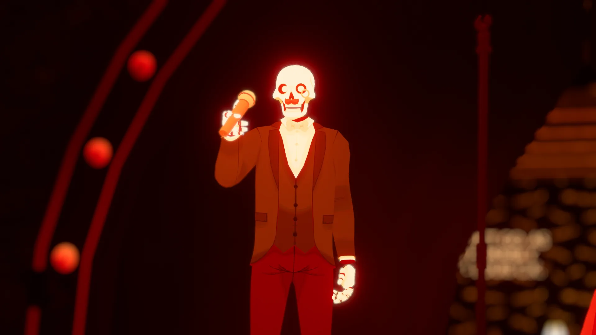 Comedian performing on the Punchline stage
